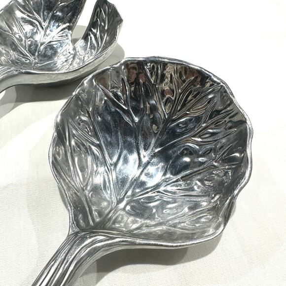 Antique Vintage Silver Garden Salad Server Set - 2 Pieces - 12" - Picture 3 of 6